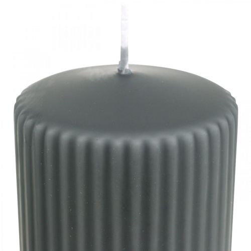 Produkt Świece pieńkowe antracytowe świeca ryflowana 70/90mm 4 szt