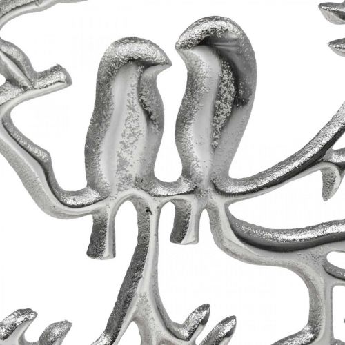 Produkt Dekoracja stołu sprężyna, ozdobny pierścionek ptak deco srebrny W37,5 cm
