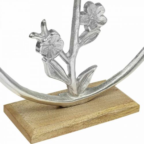 Produkt Dekoracja stołu sprężyna, ozdobny pierścionek ptak deco srebrny W32,5 cm