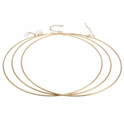 Produkt Obrączka dekoracyjna do zawieszenia złota Ø50cm 3szt