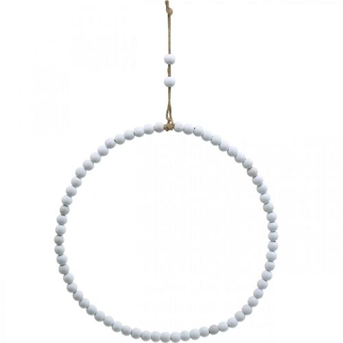 Pierścionek z perełkami, sprężynka, pierścionek ozdobny, ślub, wianek do powieszenia biały Ø28cm 4szt