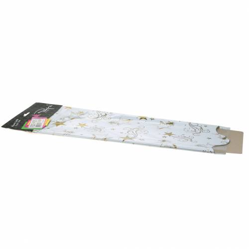 Floristik24 Rondella Cuff Motyw Świąteczny Białe Złoto 60cm 50szt