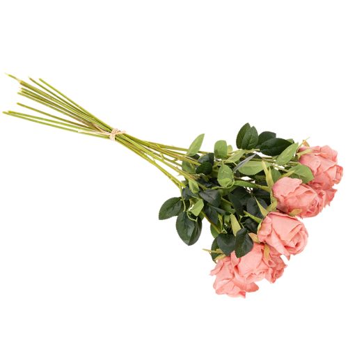 Sztuczne kwiaty róży w bukiecie, długa łodyga 62cm, 12 szt. | Floristik24.pl