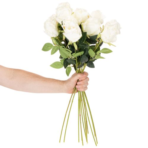 Sztuczny kwiat róży, długa łodyga, do wazonu, 62 cm, 12 sztuk | Floristik24.pl