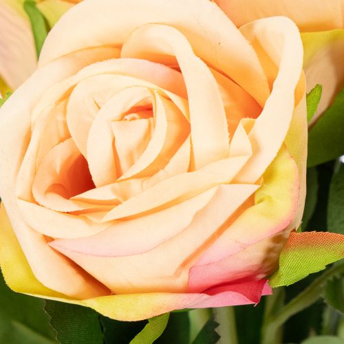 Produkt Bukiet sztucznych róż o realistycznym wyglądzie, trwały, do dekoracji ślubnych, 44 cm, 6 sztuk