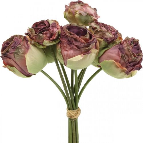 Floristik24 Róże antyczny róż, jedwabne kwiaty, sztuczne kwiaty L23cm 8szt