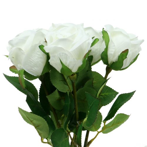 Floristik24 Róża biała 44cm do dekoracji 6szt