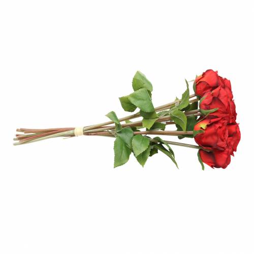 Produkt Róża w pęczku sztuczna czerwona 36cm 8 szt