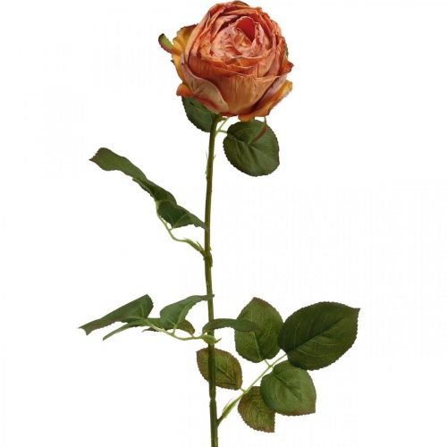 Floristik24 Sztuczna róża pomarańczowa, sztuczna róża, róża dekoracyjna D74cm Ø7cm