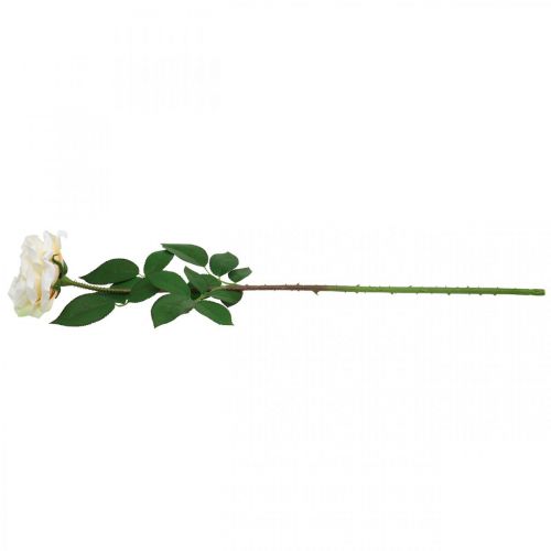 Produkt Kremowo-biała róża morelowa, kwiat jedwabiu, sztuczne róże dł.72cm Ø12cm