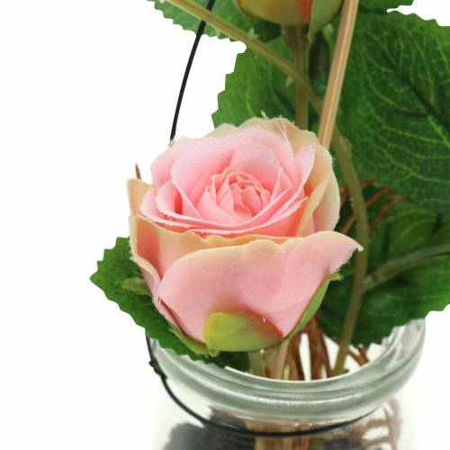 Produkt Róża w szkle różowa H23cm