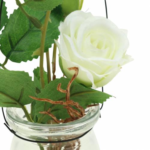 Produkt Róża w szkle biała H23cm