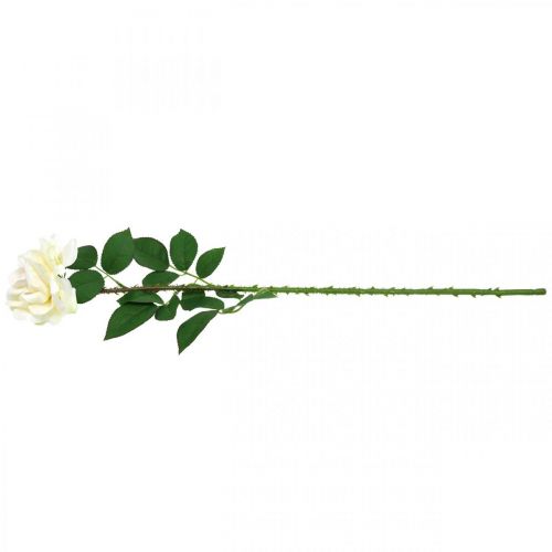 Produkt Kwiat jedwabiu, róża na łodydze, sztuczna roślina kremowo-biały, różowy dł.72cm Ø13cm