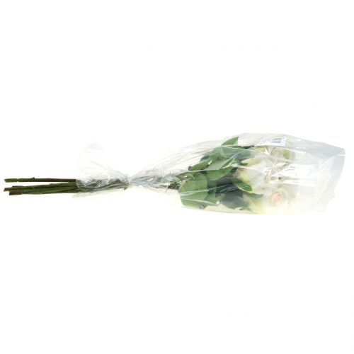 Floristik24 Róża sztuczna kremowa 44cm 6szt