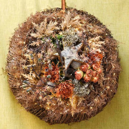 Floristik24 Pęczek róż, kwiaty jedwabne, sztuczne róże pomarańczowe, wygląd antyczny L23cm 8 szt