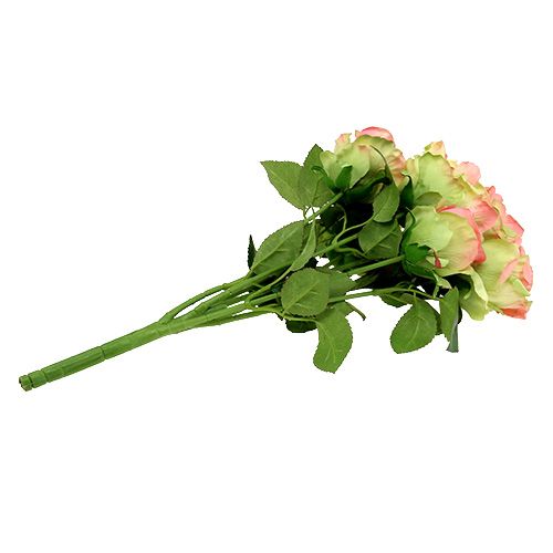 Produkt Sztuczny krzew różany zielony, różowy 55cm
