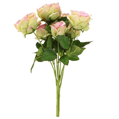 Produkt Sztuczny krzew różany zielony, różowy 55cm