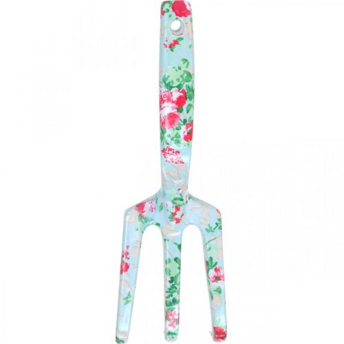 Produkt Metalowe grabie ręczne, grabie z motywem róży, mini grabie L23cm