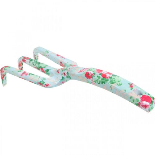 Produkt Metalowe grabie ręczne, grabie z motywem róży, mini grabie L23cm