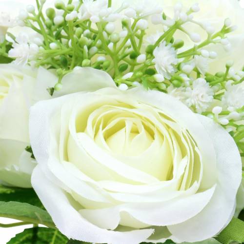 Produkt Bukiet róż z pierwiosnkiem biały 26cm