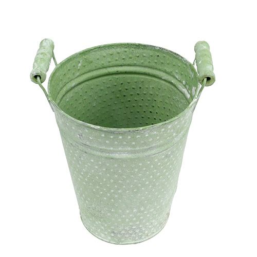 Floristik24 Doniczka metalowa Róża zielona Ø12cm H16cm