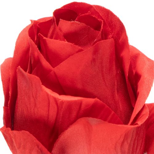 Róża gałązka jedwabny kwiat sztuczna róża czerwona 72cm 3szt | Floristik24.pl