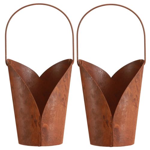 Produkt Rdzawe ozdobne serce z metalowym uchwytem do zawieszenia 12×15,5cm 2szt