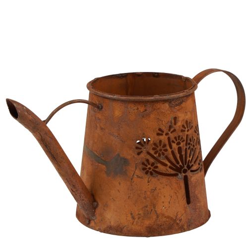Floristik24 Rdzawa ozdobna konewka metalowa patyna mniszek lekarski 25×12×12cm