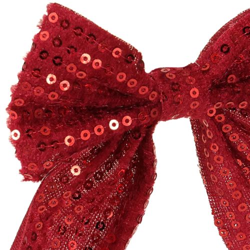 Produkt Kokardy prezentowe z czerwonego aksamitu z cekinami 12cm 4 szt.