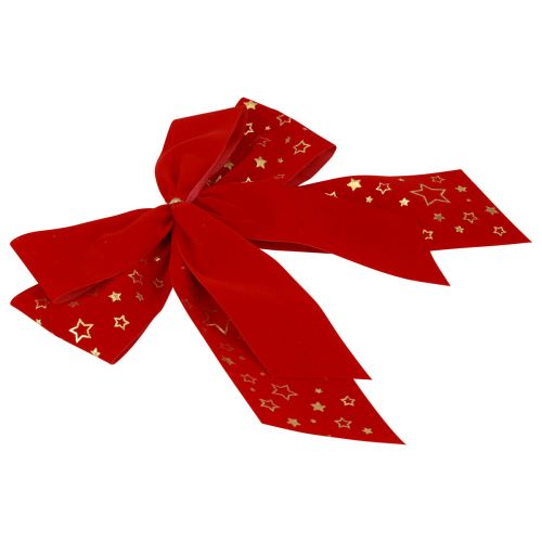 Produkt Czerwona kokardka w kształcie gwiazdki świątecznej, dekoracyjna kokardka zewnętrzna 21cm