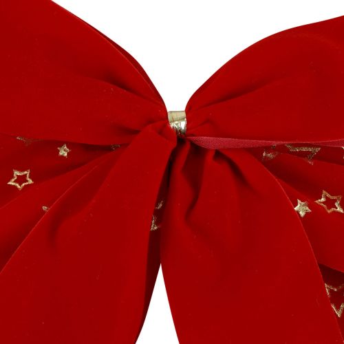 Produkt Czerwona kokarda gwiazdki świąteczne dekoracyjna kokarda zewnętrzna 21cm 2szt
