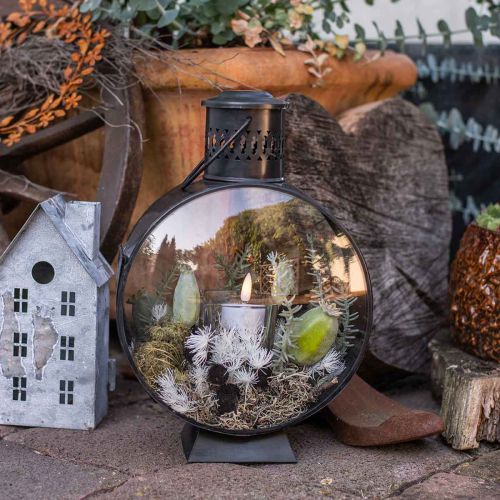 Floristik24 Okrągły lampion Deco, świeca Deco Rustic, metalowy lampion Ø20cm H30cm