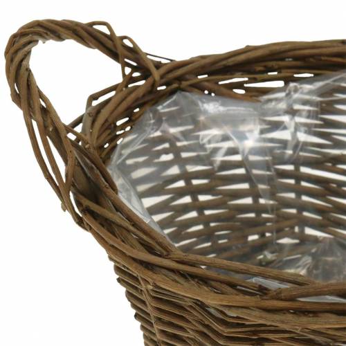 Floristik24 Kosz okrągły z gałązek wierzby Koszyczek wielkanocny brązowy Ø19cm
