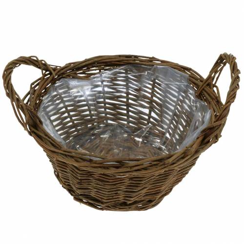 Floristik24 Kosz okrągły z gałązek wierzby Koszyczek wielkanocny brązowy Ø19cm
