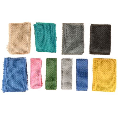 Rustykalna wstążka jutowa kolorowa mix kolorów 40/70mm 2m 10szt