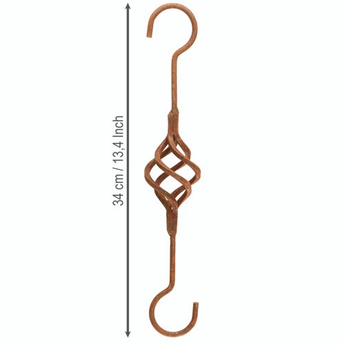 Produkt Hak S metalowy rdzawy ozdobny metalowy hak rdzawy antyczny 34cm
