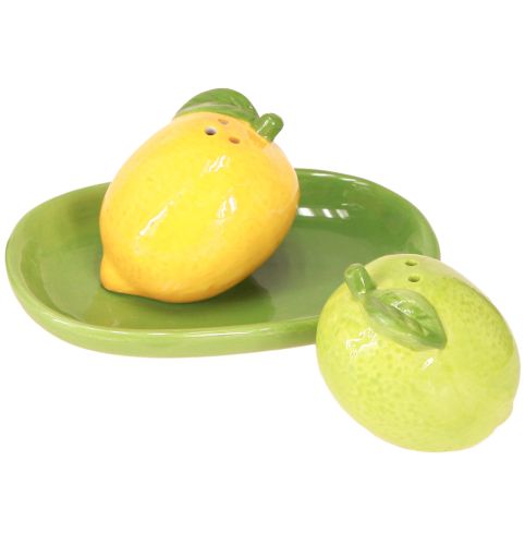 Produkt Solniczka i pieprzniczka ceramiczna dekoracja cytryna limonka 13×8cm