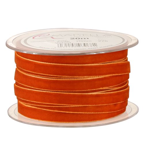 Produkt Taśma dekoracyjna aksamitna welur ciemnopomarańczowa 10mm 20m