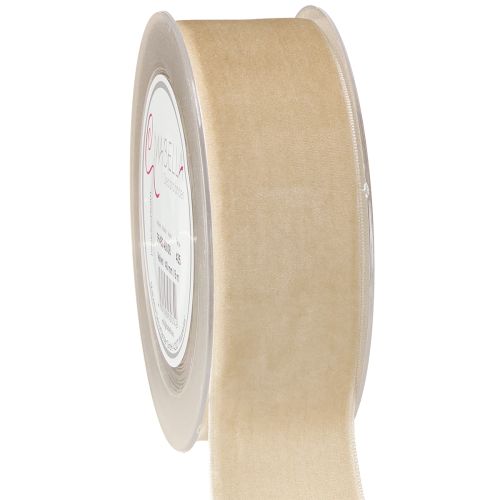 Wstążka ozdobna aksamitna wstążka prezentowa aksamitna beżowa 40mm 8m