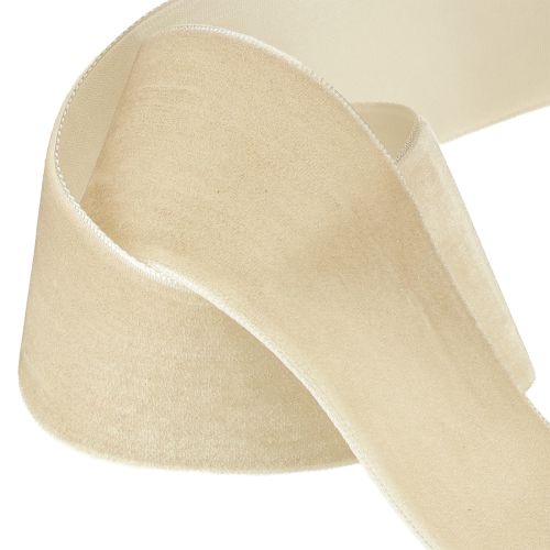Produkt Wstążka ozdobna aksamitna wstążka prezentowa aksamitna beżowa 40mm 8m