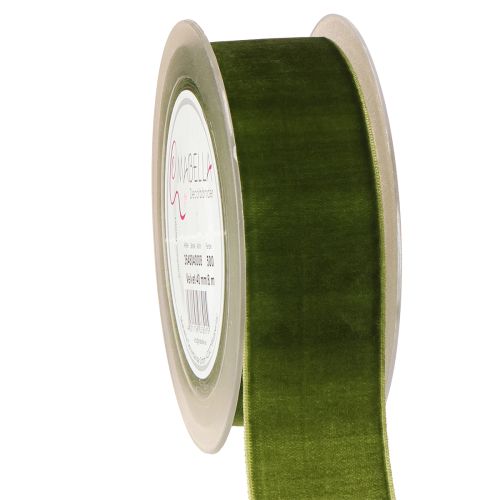 Taśma ozdobna aksamitna wstążka materiałowa aksamit ciemnozielony 40mm 8m