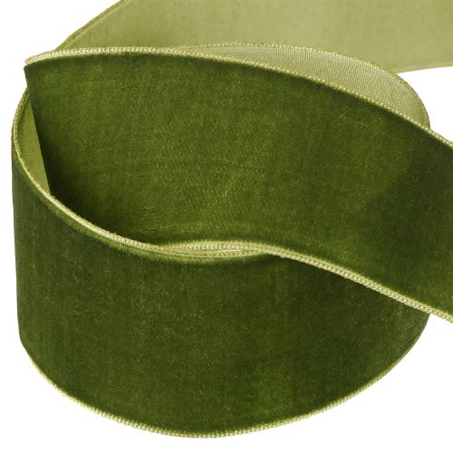 Produkt Taśma ozdobna aksamitna wstążka materiałowa aksamit ciemnozielony 40mm 8m