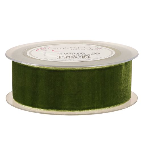 Produkt Taśma ozdobna aksamitna wstążka materiałowa aksamit ciemnozielony 40mm 8m
