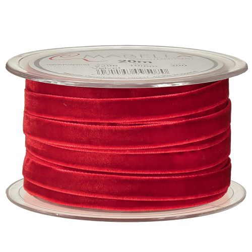 Produkt Wstążka dekoracyjna aksamitna Wstążka aksamitna czerwona 10mm 20m
