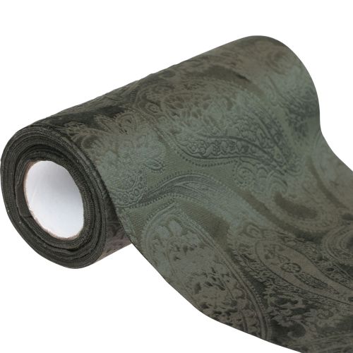 Produkt Bieżnik aksamitny w kolorze zielonym Paisley 150mm 3m