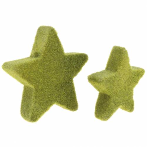 Produkt Ozdoba rozproszona gwiazdki flokowane zieleń mchu 4cm/5cm 40 szt