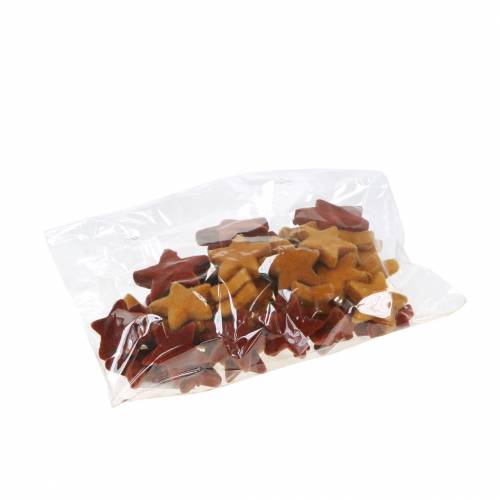 Floristik24 Dekoracja rozproszona mieszanka curry w kształcie gwiazdek, rooibos 4cm/5cm 40 szt