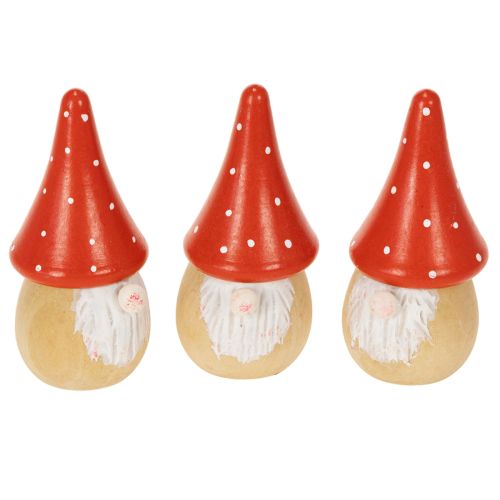 Miniaturowa figurka krasnala Muchomor czerwony dekoracja stołu 10 cm 6 szt.