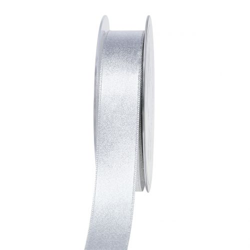 Produkt Wstążka satynowa z miką srebrną 25mm 20m