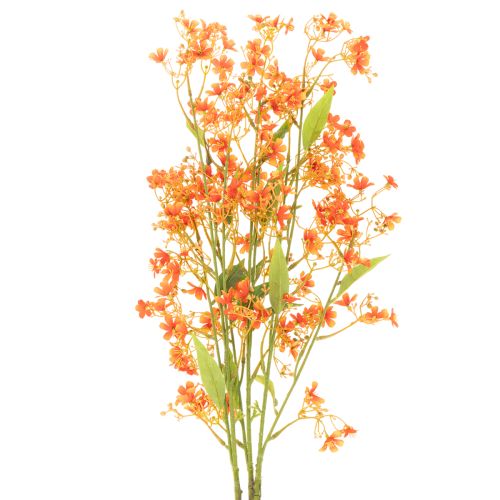 Sztuczny kwiat orchidei gałązka pomarańczowa filigranowa dekoracja pokoju 110cm 3 szt.